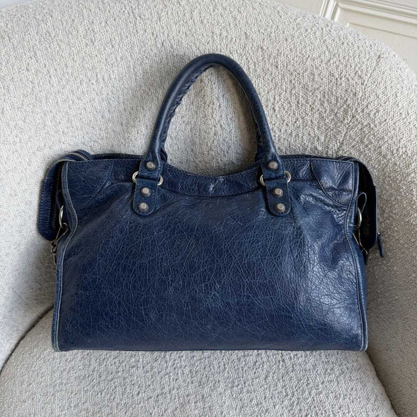 2013 Balenciaga The City Leather Blue Handbag