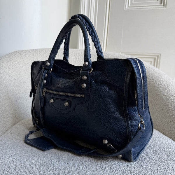 2013 Balenciaga The City Leather Blue Handbag
