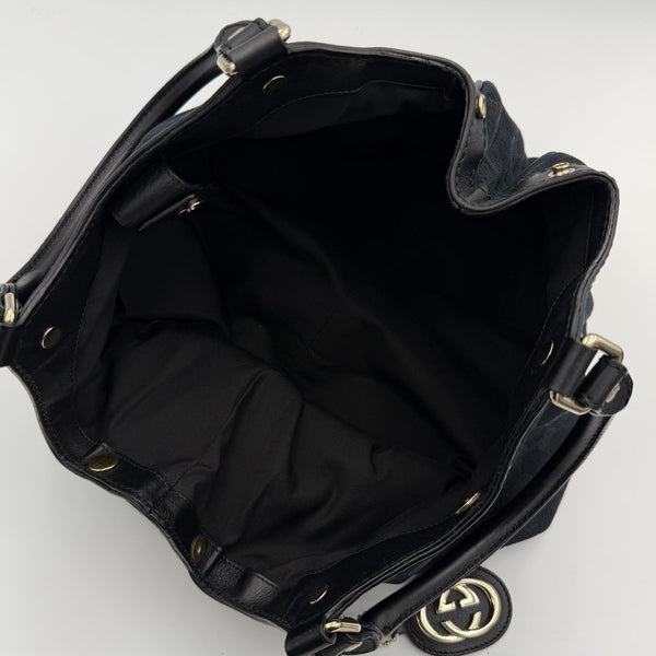 Gucci GG Canvas Sukey Black Tote Bag