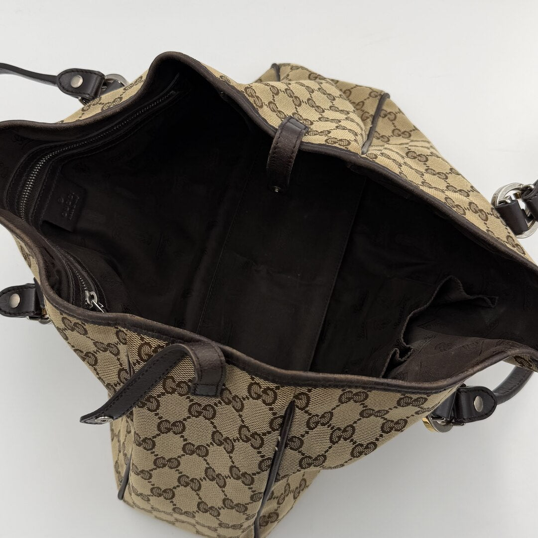 Gucci GG Twins Black Leather Tote Bag