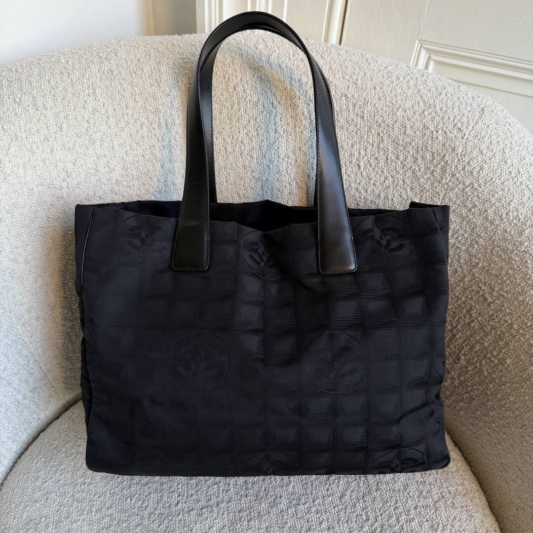 2005 Chanel CC Travel Line Black Tote Bag