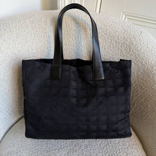 2005 Chanel CC Travel Line Black Tote Bag