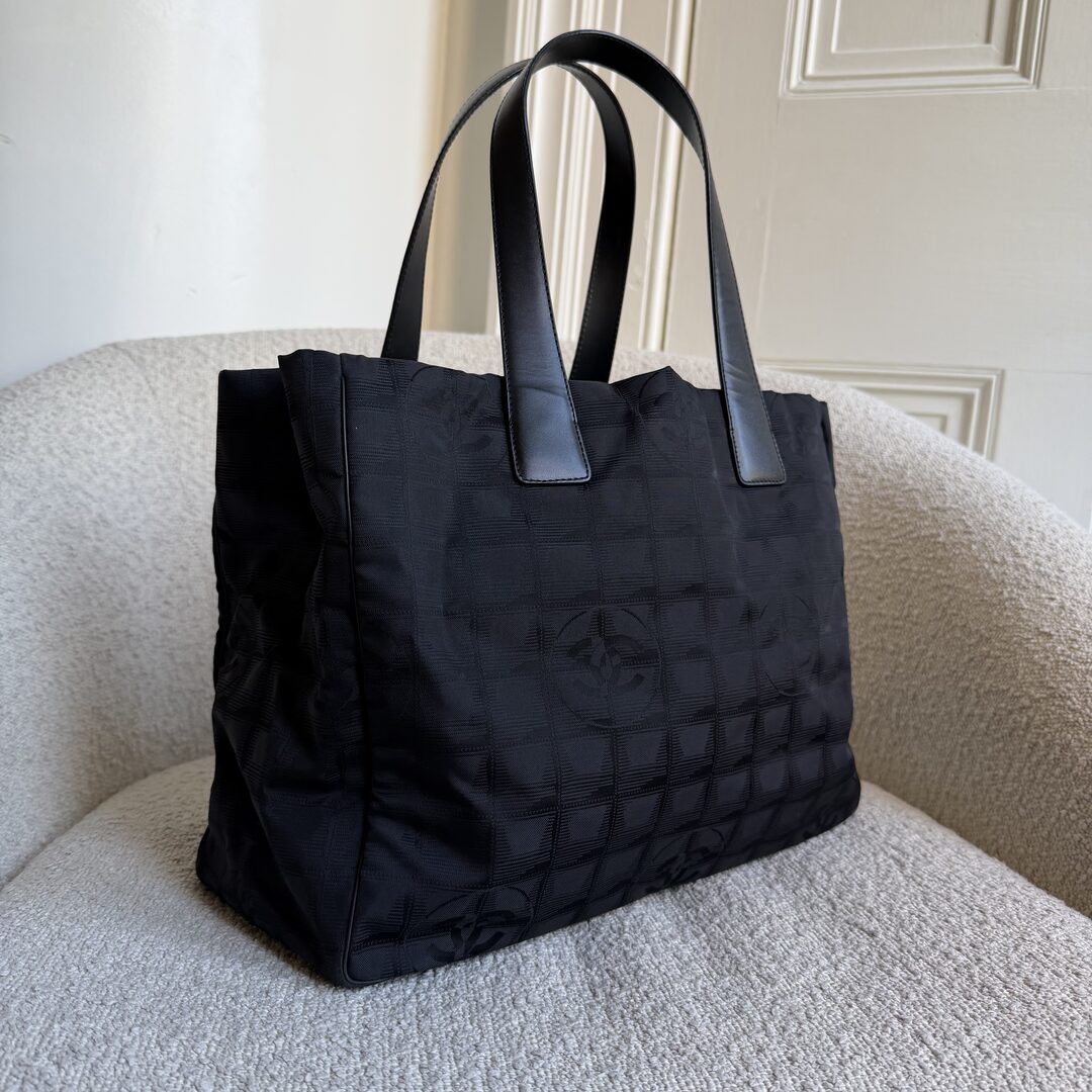 2005 Chanel CC Travel Line Black Tote Bag