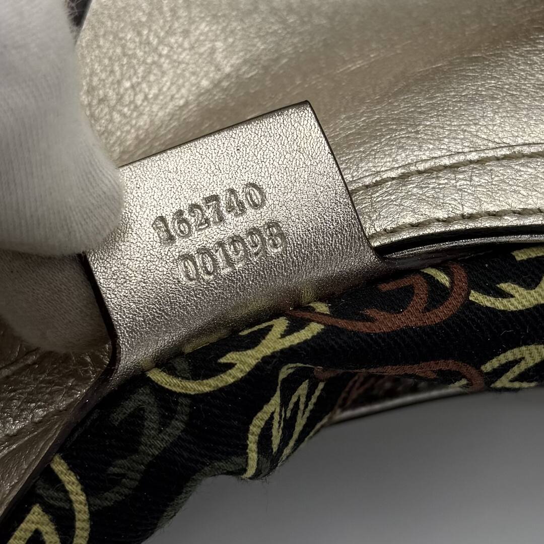 Gucci Britt Hobo Leather Metallic Gold Shoulder Bag