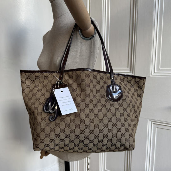 Gucci GG Canvas Jolie Brown Tote Bag