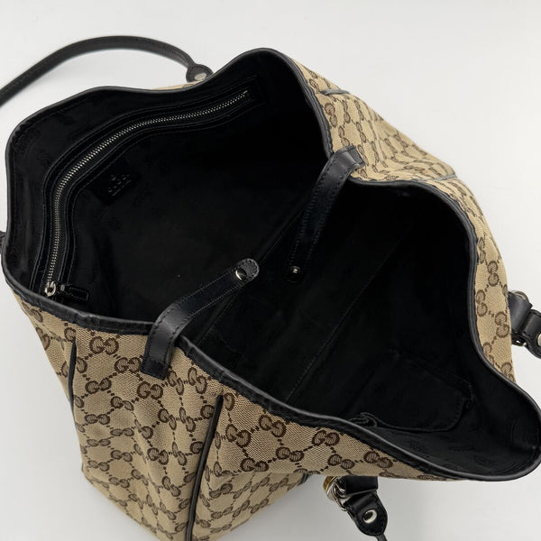 Gucci GG Twins Black Leather Tote Bag