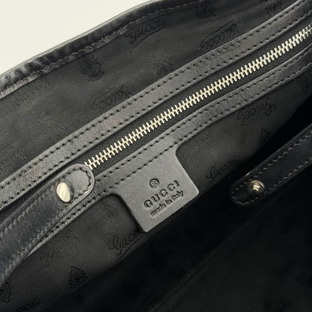 Gucci GG Twins Black Leather Tote Bag