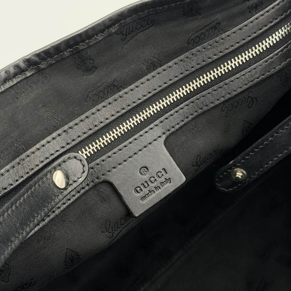 Gucci GG Twins Black Leather Tote Bag