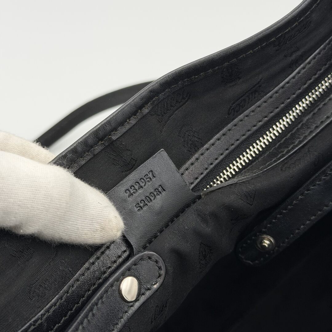Gucci GG Twins Black Leather Tote Bag