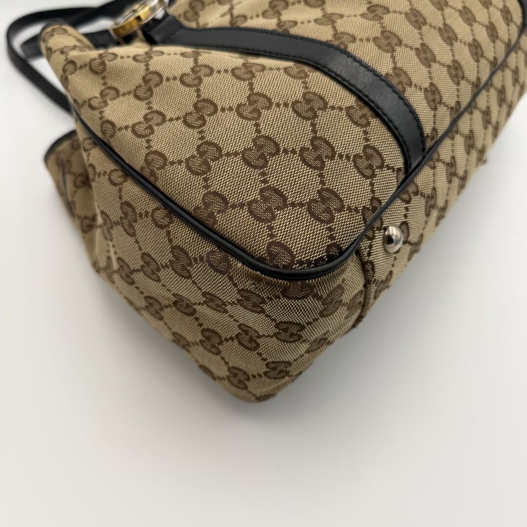 Gucci GG Twins Black Leather Tote Bag