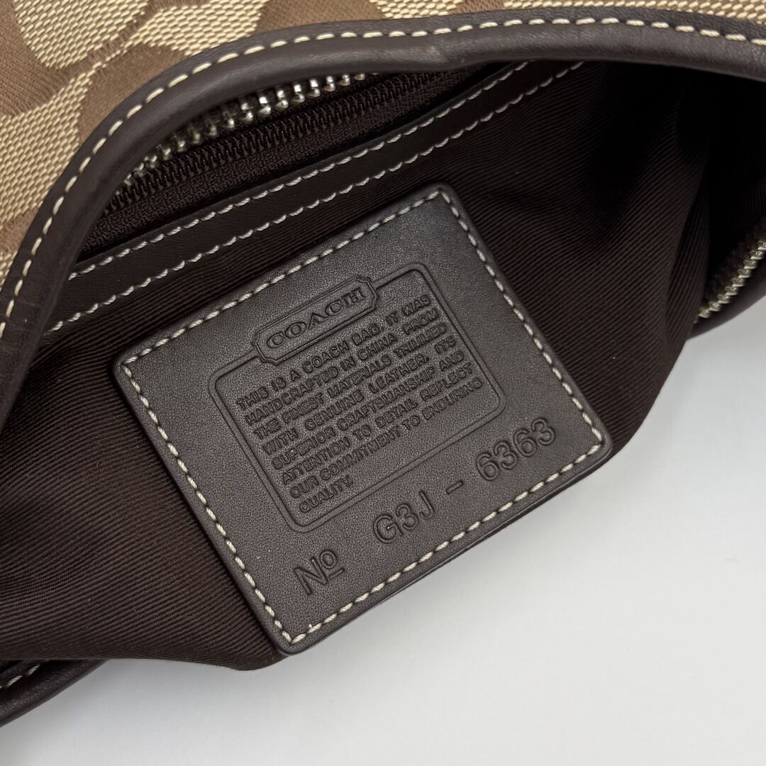 Coach Signature Hobo Buckle Brown Shoulder Bag