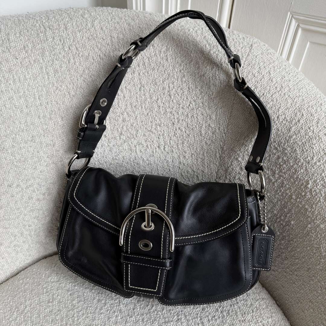 Coach Soho Leather Black Shoulder Bag