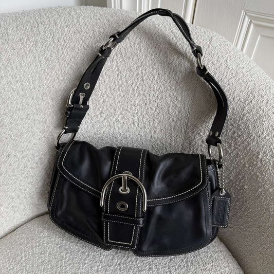Coach Soho Leather Black Shoulder Bag