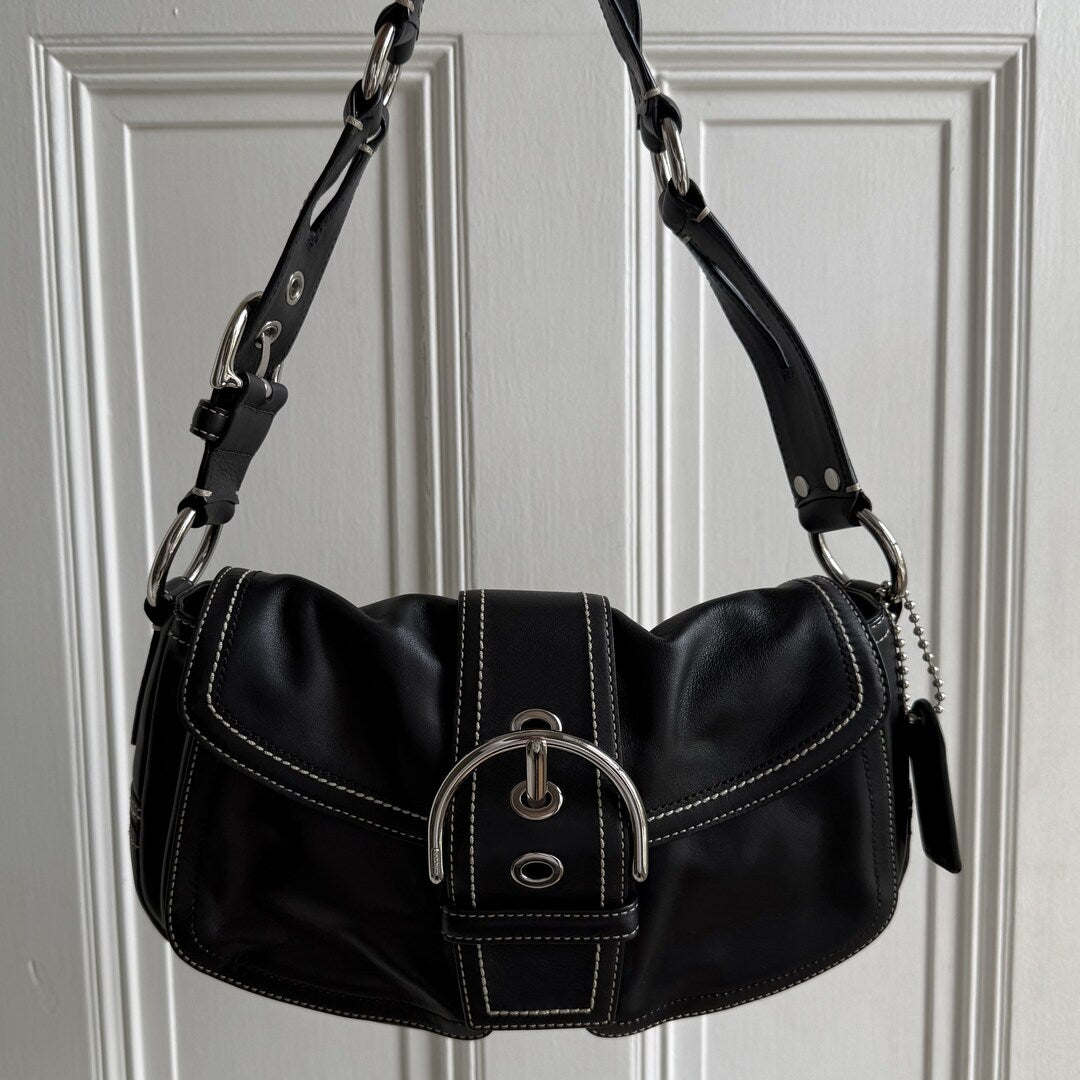 Coach Soho Leather Black Shoulder Bag