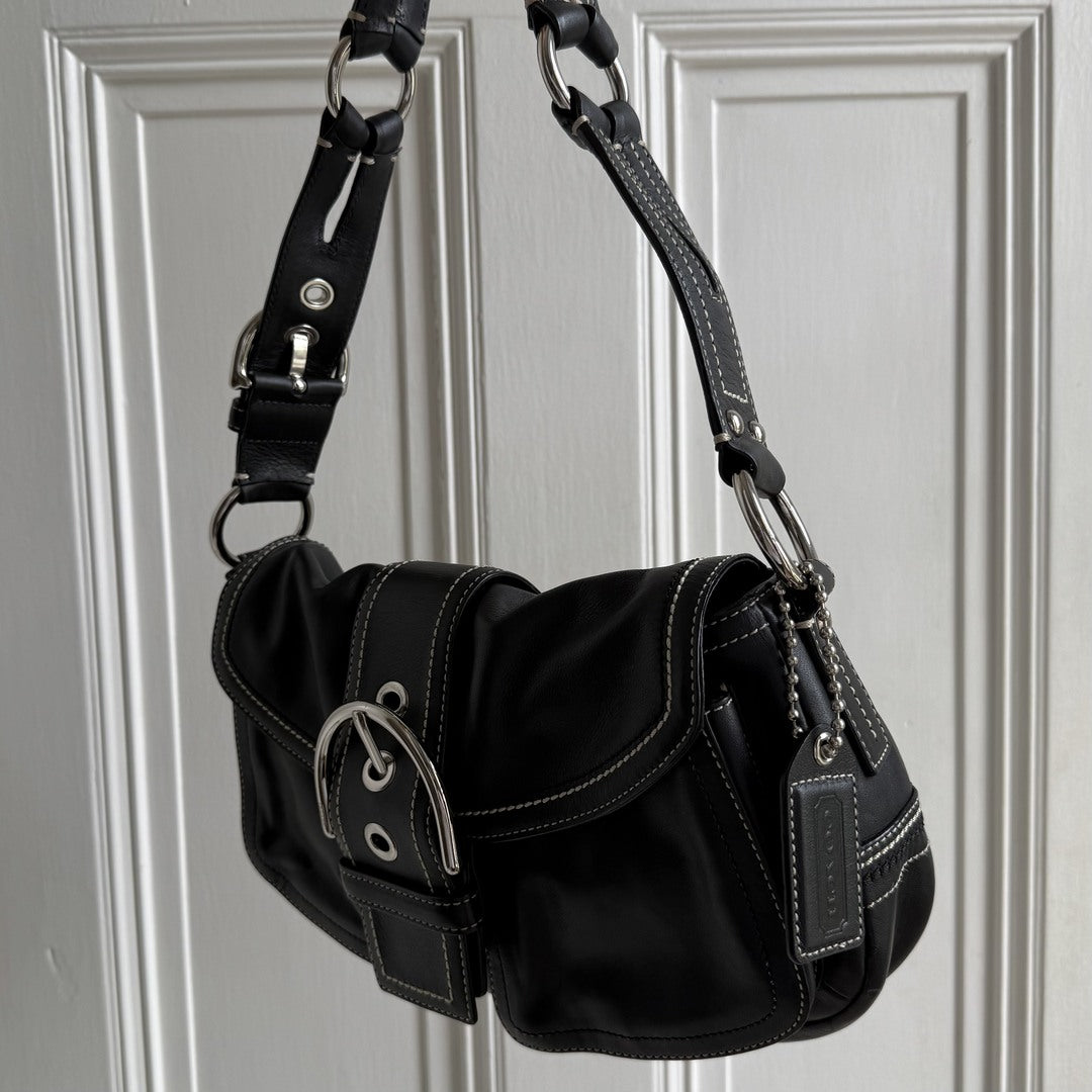 Coach Soho Leather Black Shoulder Bag