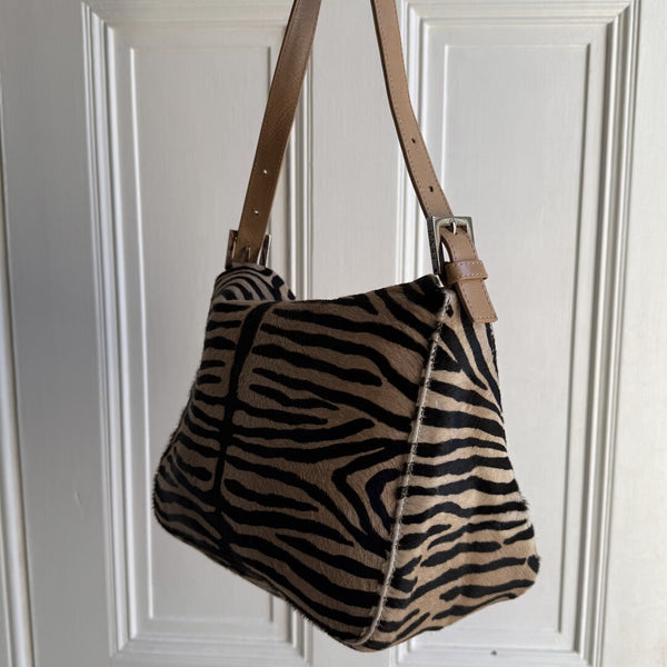 Fendi Mamma Zebra Pony Hair Shoulder Bag