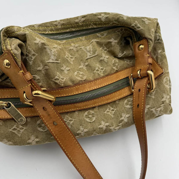 2006 Louis Vuitton Green Denim Baggy GM Shoulder Bag