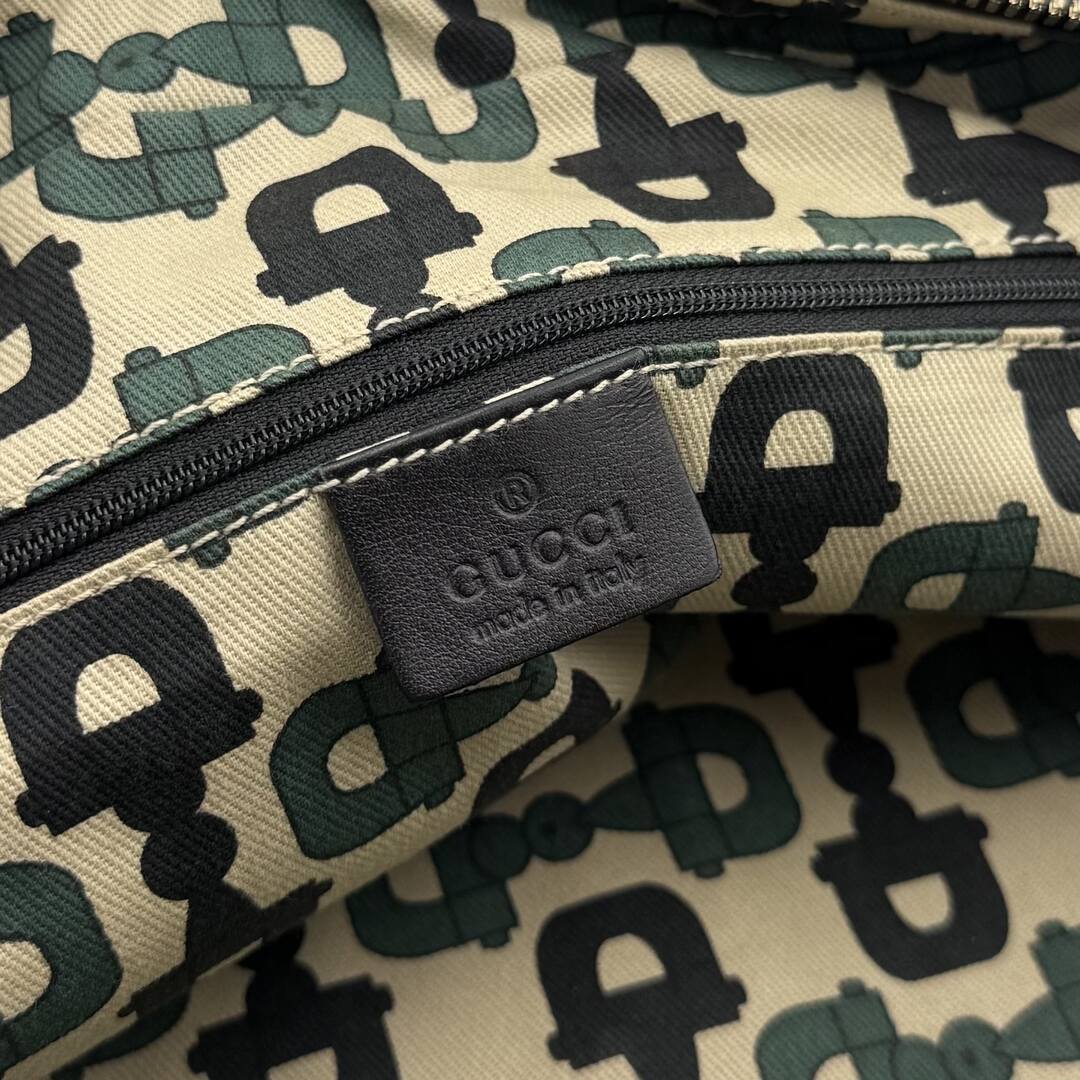 Gucci Guccissima Princy Black Leather Shoulder Bag