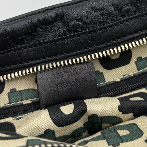 Gucci Guccissima Princy Black Leather Shoulder Bag