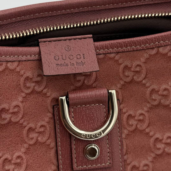Gucci Guccissima Mini Abbey D Ring Suede Pink Shoulder Bag
