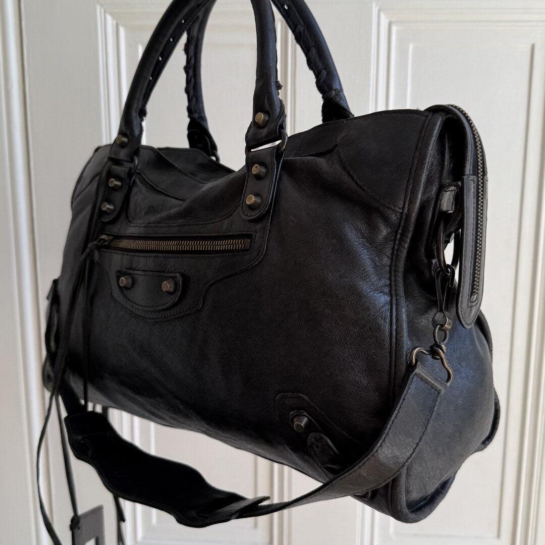 2010 Balenciaga City Leather Black Handbag