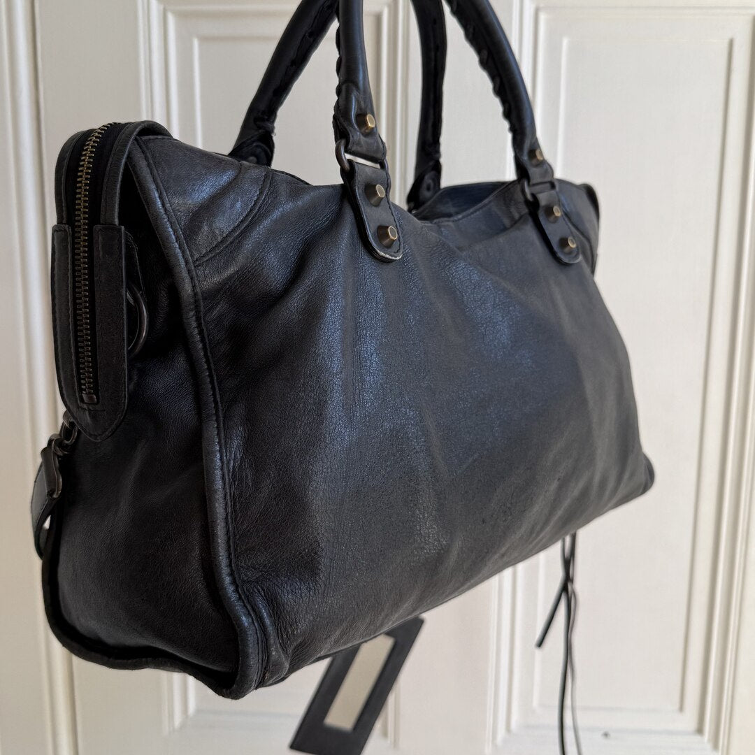 2010 Balenciaga City Leather Black Handbag