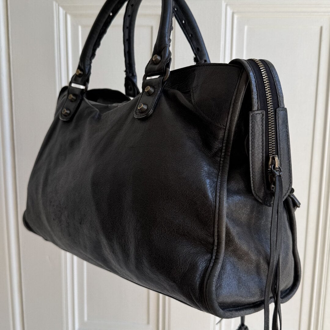 2010 Balenciaga City Leather Black Handbag