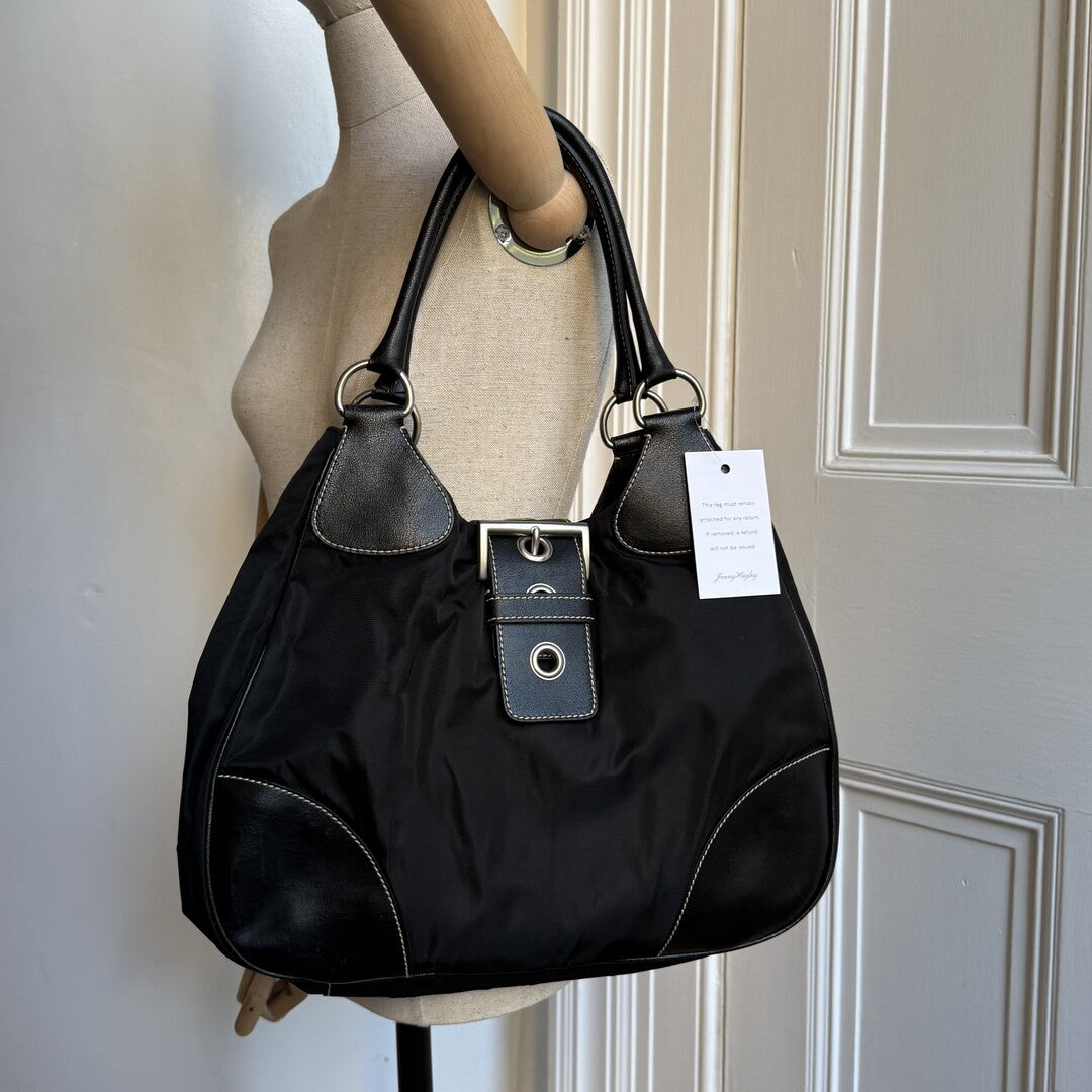 2002 Prada XL Moon Black Shoulder Bag