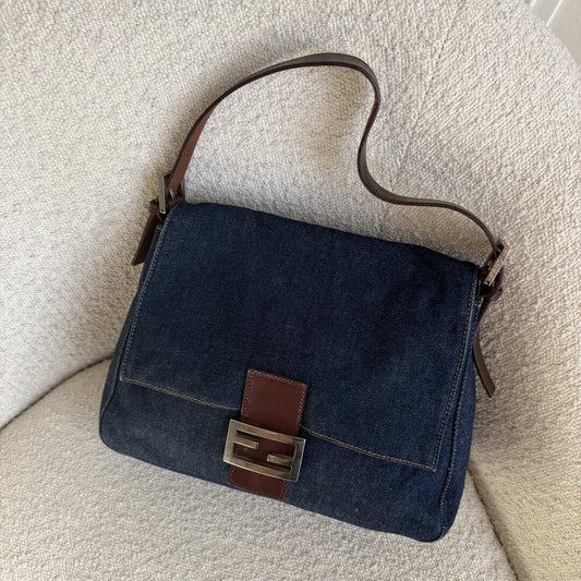 Fendi Denim Mamma Shoulder Bag