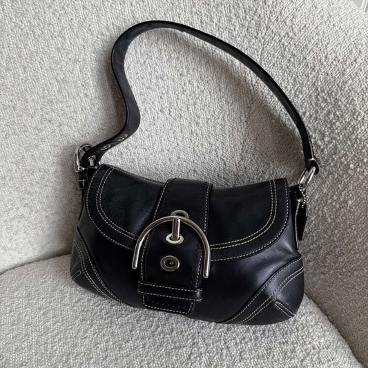 Coach Mini Soho Leather Black Shoulder Bag