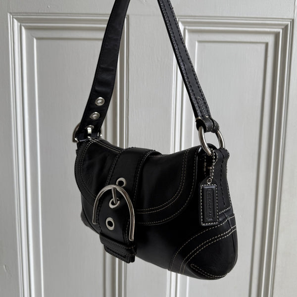 Coach Mini Soho Leather Black Shoulder Bag