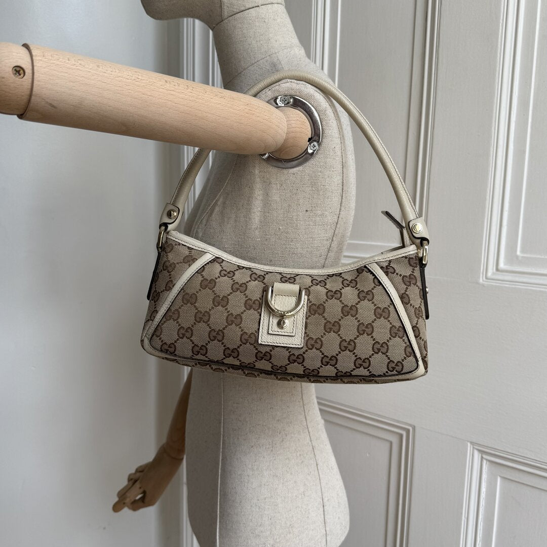 Gucci Mini Abbey D Ring White Shoulder Bag