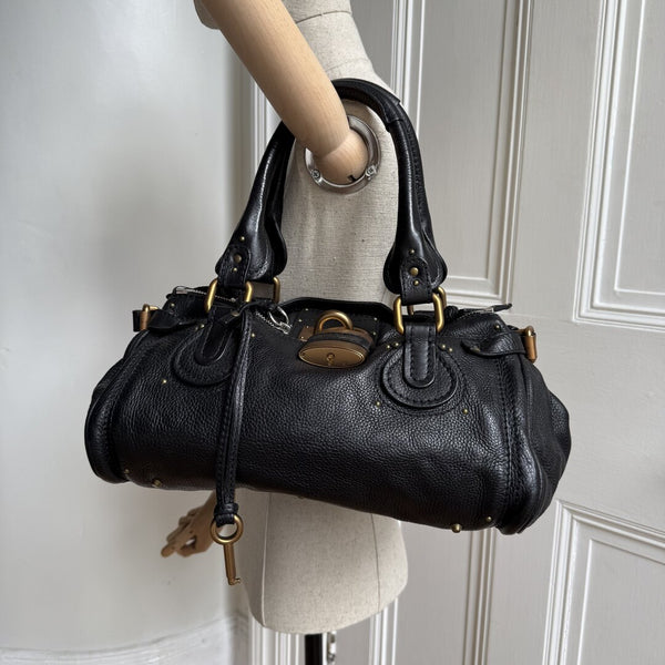 Chloe Paddington Leather Black Handbag