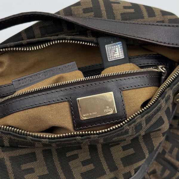 Fendi Zucca Charm Shoulder Bag
