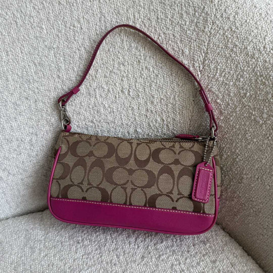 Coach Signature Demi Pink Shoulder Bag