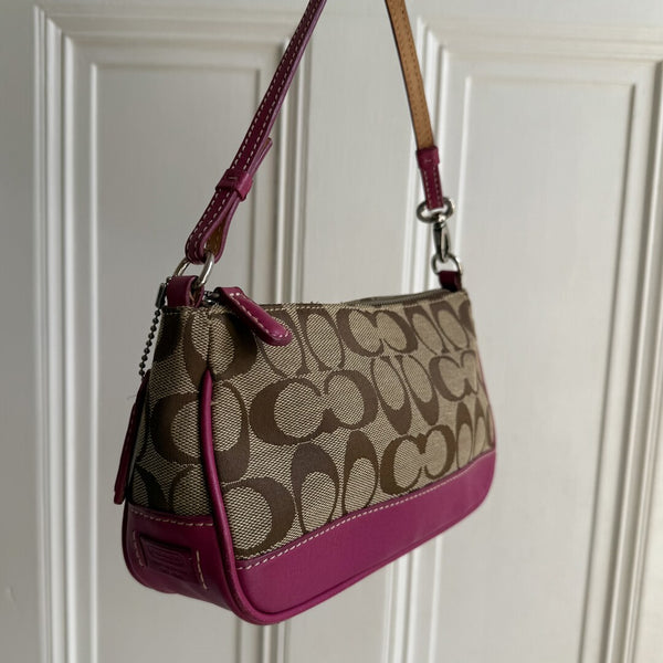 Coach Signature Demi Pink Shoulder Bag