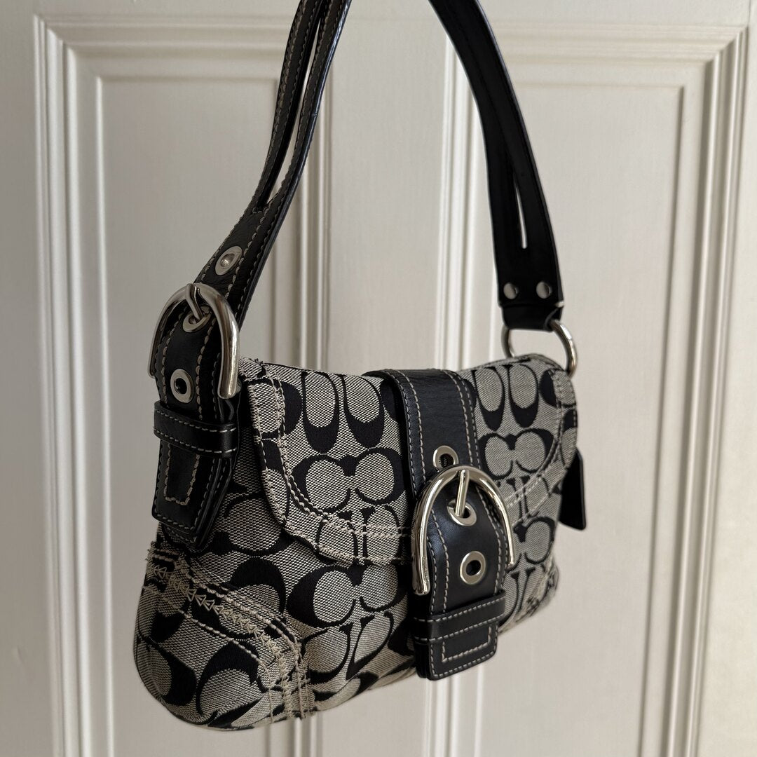 Coach Signature Mini Soho Black Shoulder Bag