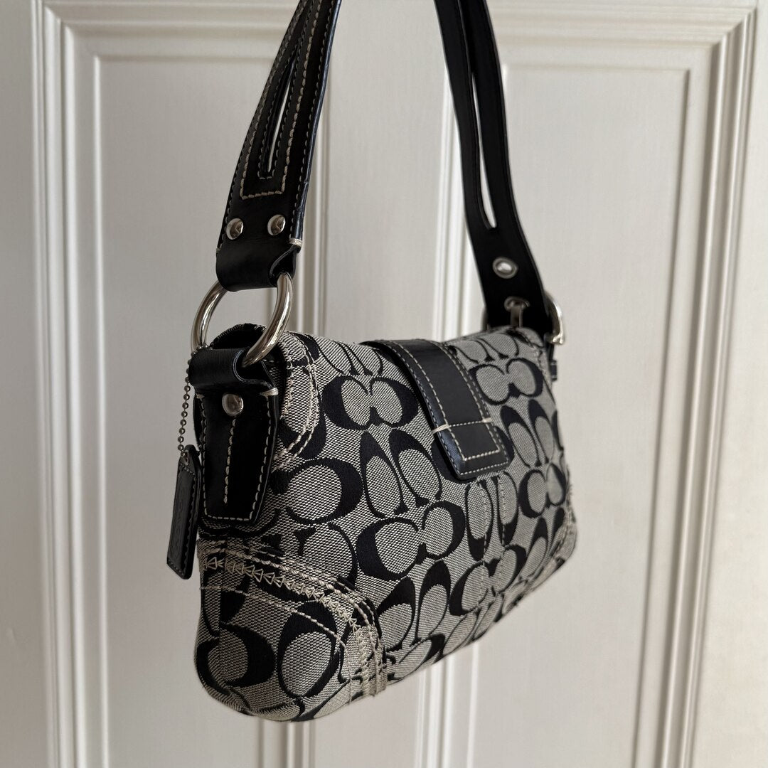 Coach Signature Mini Soho Black Shoulder Bag