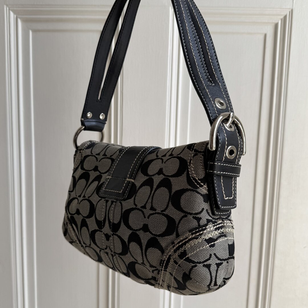 Coach Signature Mini Soho Black Shoulder Bag