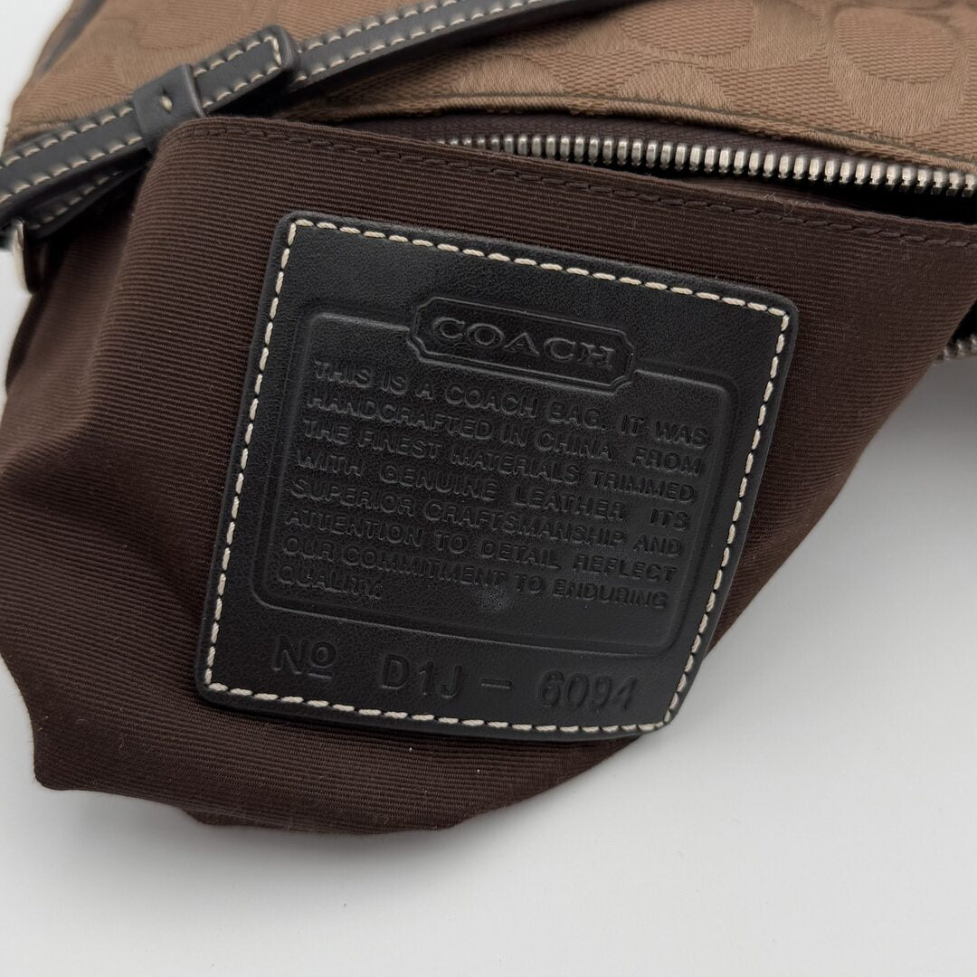 Coach Signature Demi Brown Shoulder Bag