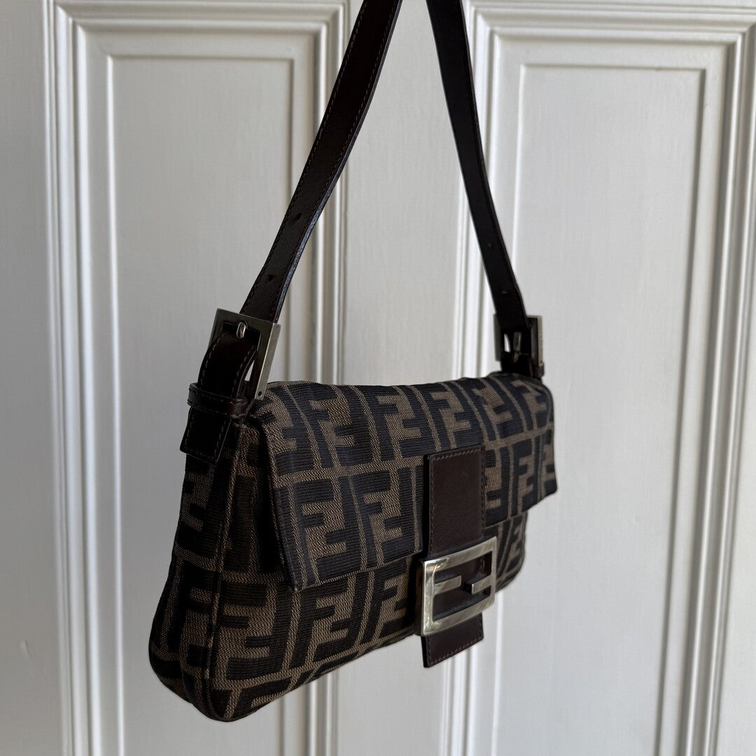 Fendi Mamma Baguette Zucca Shoulder Bag