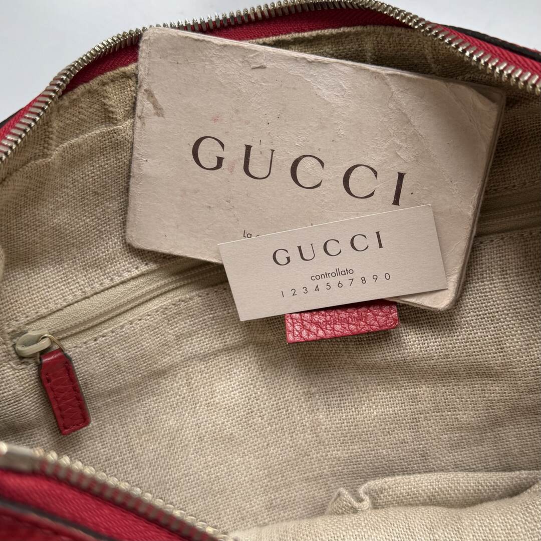 Gucci GG Charm Hobo Leather Red Shoulder Bag