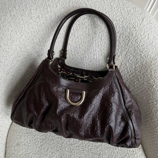 Gucci Guccissima Abbey Brown Leather Tote Bag