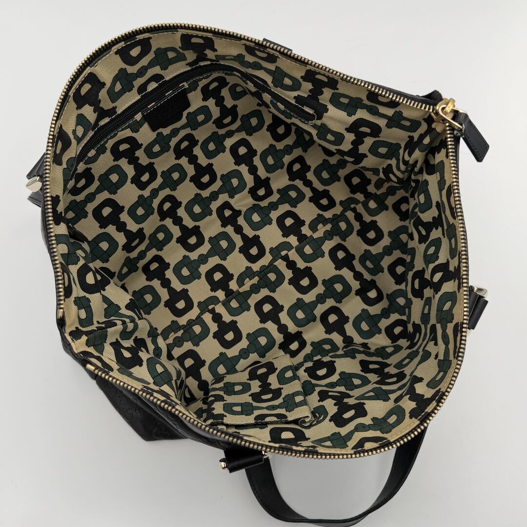 Gucci Guccissima Abbey Black Leather Shoulder Bag