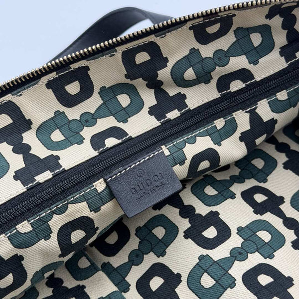 Gucci Guccissima Abbey Black Leather Shoulder Bag