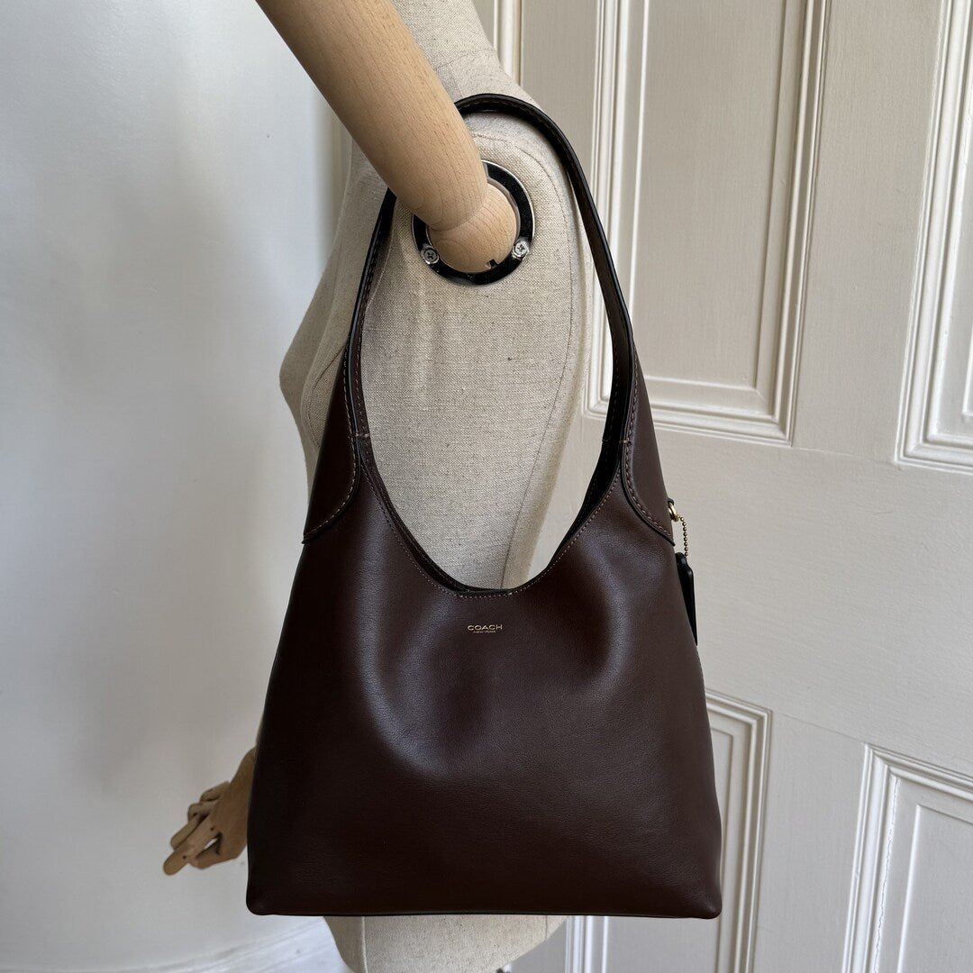 Coach Brooklyn Dark Brown Leather Shoulder Bag