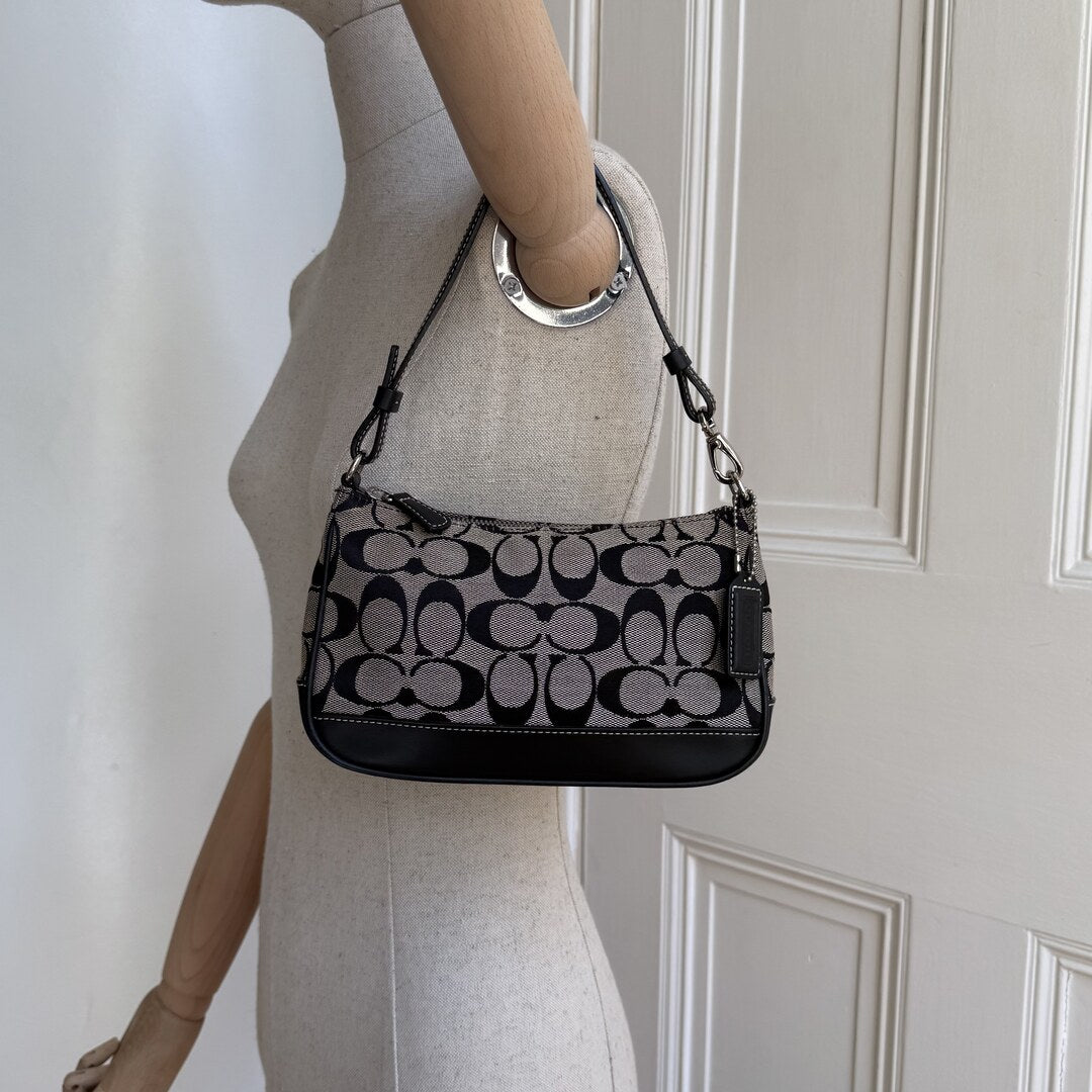 Coach Signature Demi Black Shoulder Bag