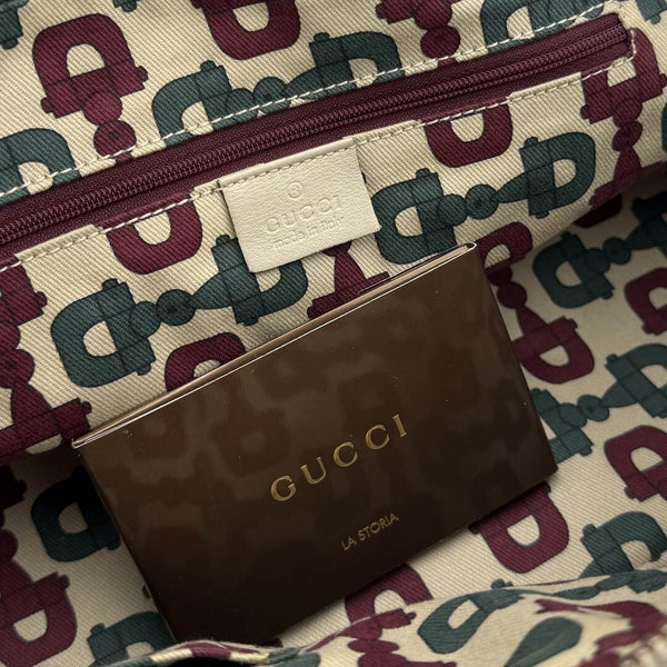 Gucci Guccissima Princy Leather Cream Shoulder Bag