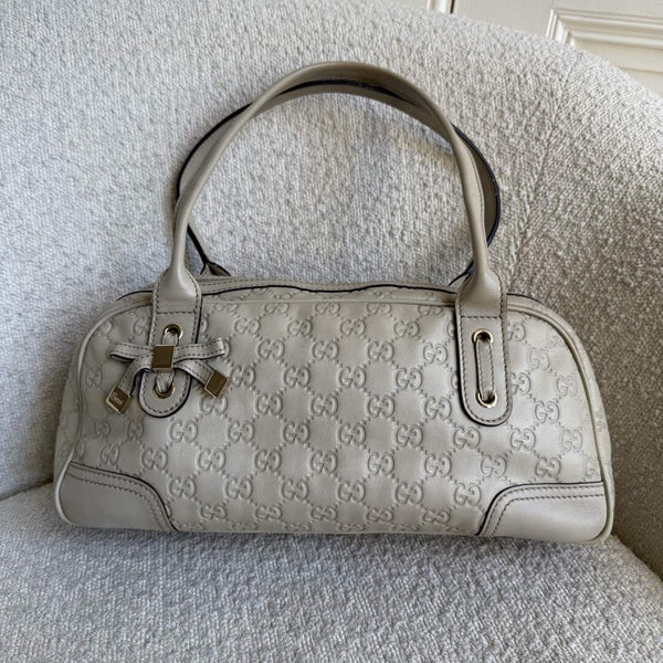 Gucci Guccissima Princy Leather Cream Shoulder Bag