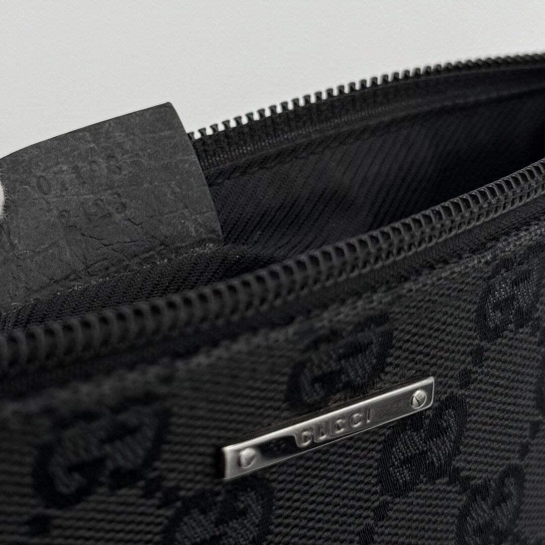 Gucci GG Monogram Black Boat Pochette Handbag